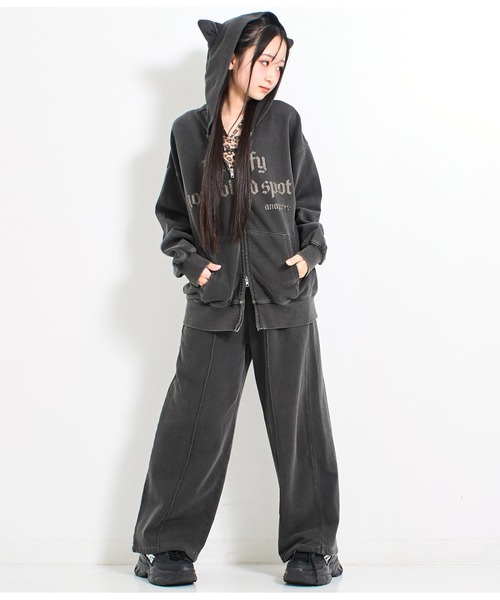 ANAP GｉRL（アナップガール）の「ANAPR+S【リラスポ】ネコミミ オーバー スウェット パーカー（パーカー・キッズ・スミクロ/ホワイト/ブラウン/ダークアッシュ・M/S/XS）」の12枚目の写真