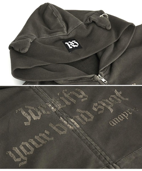 ANAP GｉRL（アナップガール）の「ANAPR+S【リラスポ】ネコミミ オーバー スウェット パーカー（パーカー・キッズ・スミクロ/ホワイト/ブラウン/ダークアッシュ・M/S/XS）」の14枚目の写真