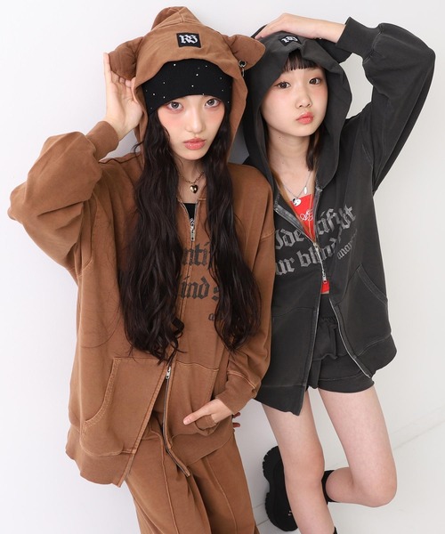 AiNA THE END ハリネズミスマイルTour パーカー サイズXXL ANAPR+S【リラスポ】ネコミミ オーバー スウェット パーカー（パーカー