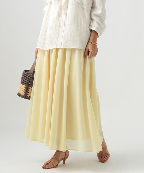 BAYFLOW（ベイフロー）の「メッシュフレアスカート（スカート・レディース・ブラック/イエロー・SMALL/MEDIUM）」の7枚目の写真