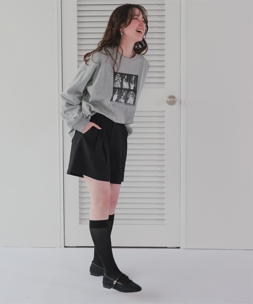 titivate(ティティベイト)の「ドッグフォトプリントビッグロングTシャツ(Tシャツ/カットソー・レディース・杢グレー/オフホワイト/スミクロ・M)」の20枚目の写真