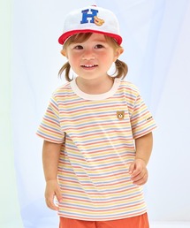 HOT BISCUITS（ホットビスケッツ）の「みじんボーダー ワンポイント刺繍 半袖Tシャツ（Tシャツ/カットソー・キッズ）」