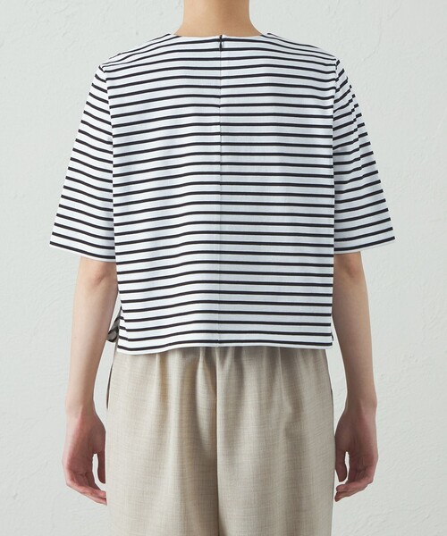 CAST:（キャストコロン）の「【着回し抜群】テクニカルボーダーカットソー（Tシャツ/カットソー・レディース・ホワイト/ブラック・M）」の12枚目の写真