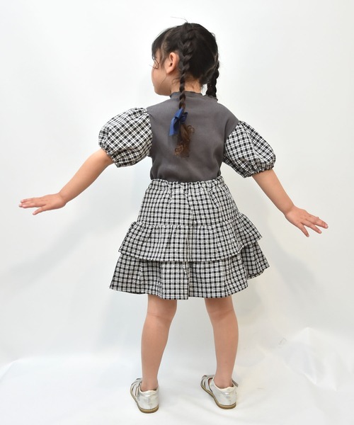 Si・Shu・Non(シシュノン)の「チェックガラスカパン(その他パンツ・キッズ・アイボリー/ブラック・80cm/90cm/110cm/100cm/120cm/130cm)」の5枚目の写真