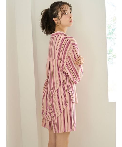 SNIDEL HOME ソフトポリエステル ストライプ ルームウェア SNIDEL HOME ソフトポリエステル ストライプ ルームウェア