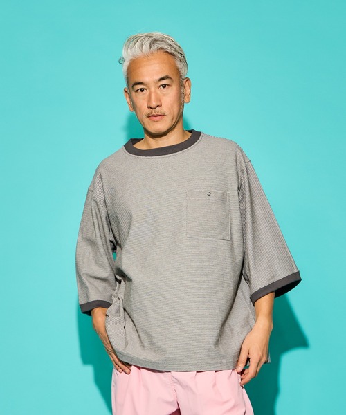 BURLAP OUTFITTER（バーラップアウトフィッター）の「H/S B.B STRIPE TEE / ハーフスリーブ ビービー ストライプ ティー（Tシャツ/カットソー・メンズ・グレー系その他/ブラック系その他/ホワイト系その他・MEDIUM/SMALL）」の3枚目の写真