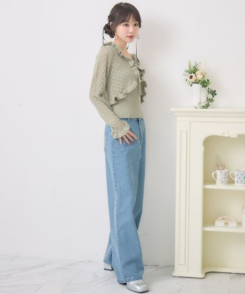 TERRE テール シンプル カジュアル ストリート MOQUETTE ニット セール】スカシフリルNTSET（ニット/セーター）｜ems excite