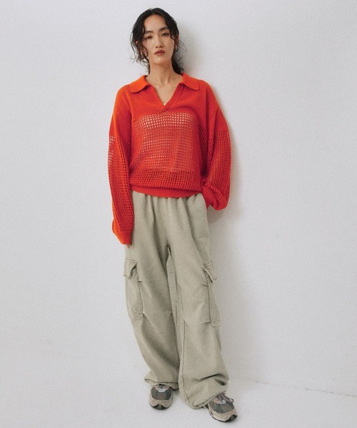 YOOU(ユー)の「ウォッシュスウェットパンツ/カーゴデザイン × ワイドシルエット(スウェットパンツ・レディース・ベージュ/ブラック・S/M)」の22枚目の写真