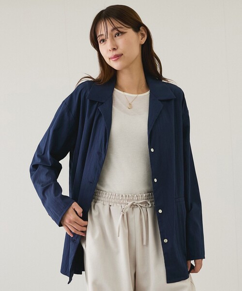 Jayro（ジャイロ）の「シャツジャケット（その他アウター・レディース・ホワイト/ベージュ/ネイビー・M）」の3枚目の写真