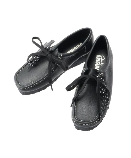 Clarks（クラークス）の「Clarks Wallabee Leather（モカシン/デッキシューズ・レディース・ブラック・24.5/22.5/23.5）」の2枚目の写真