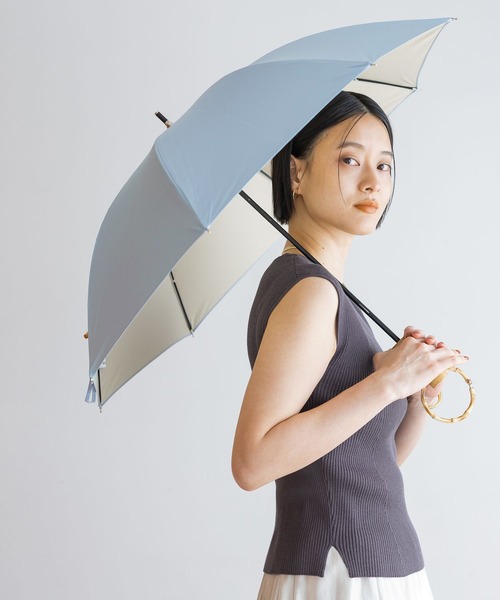 A part by(アパートバイ)の「リングハンドルシャコウガサ(長傘・レディース・ベージュ/ブルー系その他4・FREE)」の1枚目の写真