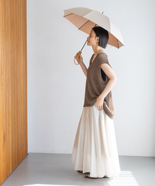 A part by(アパートバイ)の「リングハンドルシャコウガサ(長傘・レディース・ベージュ/ブルー系その他4・FREE)」の11枚目の写真