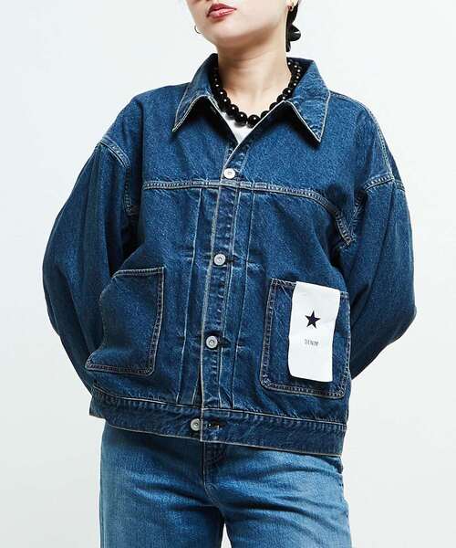 KURO(クロ)の「【KURO】DENIM JACKET LIGHT INDIGO(デニムジャケット・レディース・ライトインディゴブルー・SMALL/MEDIUM)」の2枚目の写真