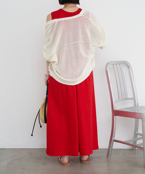 Jena espace merveilleux(ジェナ エスパスメルヴェイユ)の「メッシュラメラインカーディガン(カーディガン/ボレロ・レディース・チャコールグレー/グレー/アイボリー・FREE)」の6枚目の写真