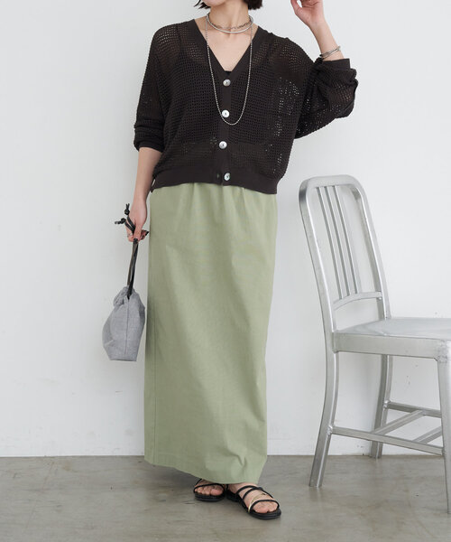 Jena espace merveilleux(ジェナ エスパスメルヴェイユ)の「メッシュラメラインカーディガン(カーディガン/ボレロ・レディース・チャコールグレー/グレー/アイボリー・FREE)」の22枚目の写真