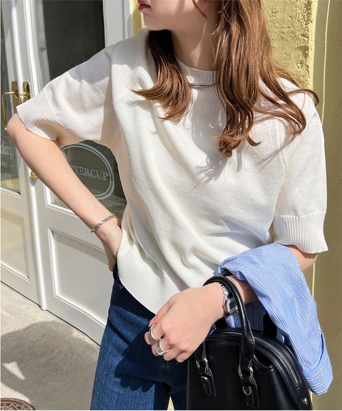 ✨美品✨2022 エブール ラグランスリーブ サマーニット Tシャツ カットソー lbjt12591.jpg