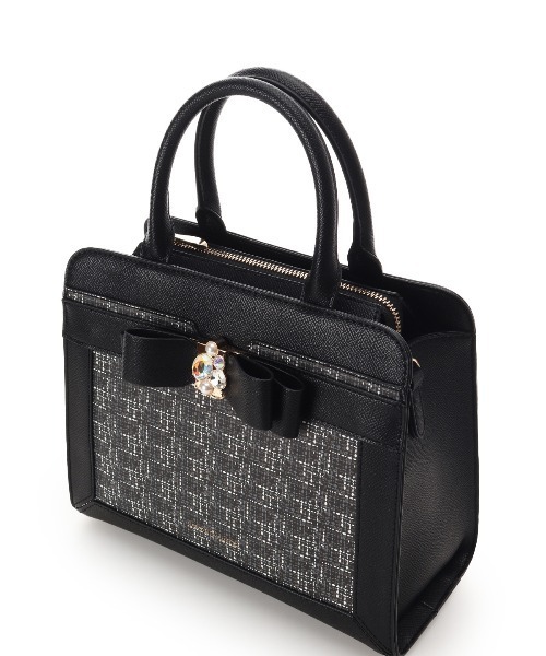 SAMANTHAVEGA(サマンサベガ)の「ツイードプリントジュエルリボンハンドバッグ(ハンドバッグ・レディース・ピンク/ライトブルー/ラベンダー/ブラック・FREE)」の6枚目の写真