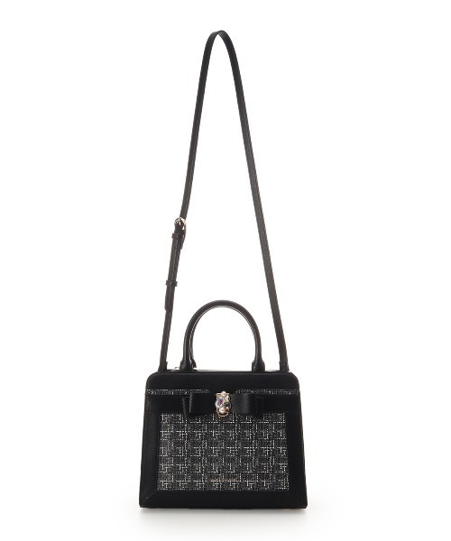 SAMANTHAVEGA(サマンサベガ)の「ツイードプリントジュエルリボンハンドバッグ(ハンドバッグ・レディース・ピンク/ライトブルー/ラベンダー/ブラック・FREE)」の10枚目の写真