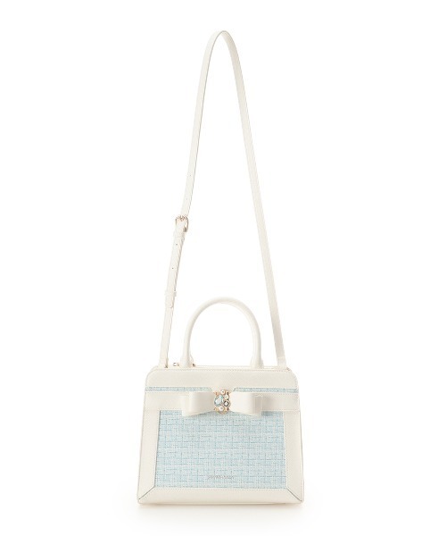 SAMANTHAVEGA(サマンサベガ)の「ツイードプリントジュエルリボンハンドバッグ(ハンドバッグ・レディース・ピンク/ライトブルー/ラベンダー/ブラック・FREE)」の16枚目の写真