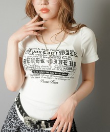 SPINNS | 大人気デザインが半袖になって再登場！半袖カットソー/ピタTシャツ/レター(Tシャツ/カットソー)