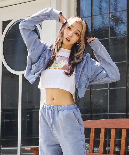 DURAS(デュラス)の「トゥンクプリントクロップTシャツ(Tシャツ/カットソー・レディース・ホワイト/ピンク/ミント・MEDIUM/SMALL)」の6枚目の写真