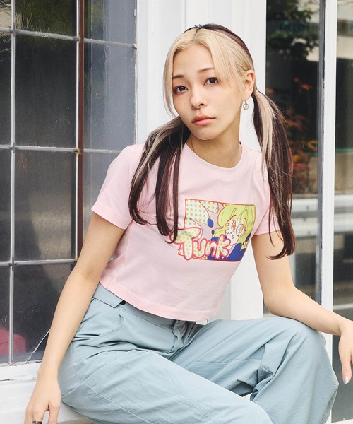 DURAS(デュラス)の「トゥンクプリントクロップTシャツ(Tシャツ/カットソー・レディース・ホワイト/ピンク/ミント・MEDIUM/SMALL)」の9枚目の写真