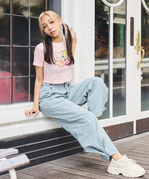 DURAS(デュラス)の「トゥンクプリントクロップTシャツ(Tシャツ/カットソー・レディース・ホワイト/ピンク/ミント・MEDIUM/SMALL)」の10枚目の写真