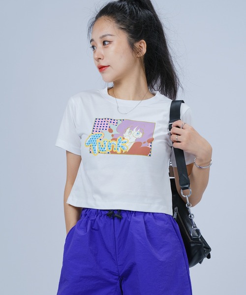 DURAS(デュラス)の「トゥンクプリントクロップTシャツ(Tシャツ/カットソー・レディース・ホワイト/ピンク/ミント・MEDIUM/SMALL)」の20枚目の写真