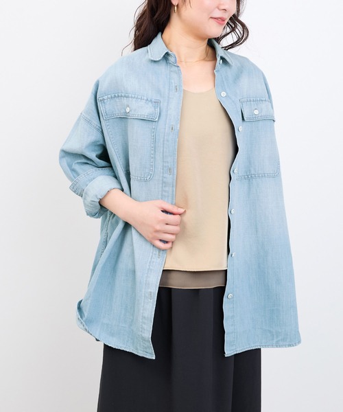 ヘルシーデニム　Healthy denim cottonシャツ　タグ付き新品 Healthy DENIM】デニムシャツ-Brezzy Almond（シャツ/ブラウス