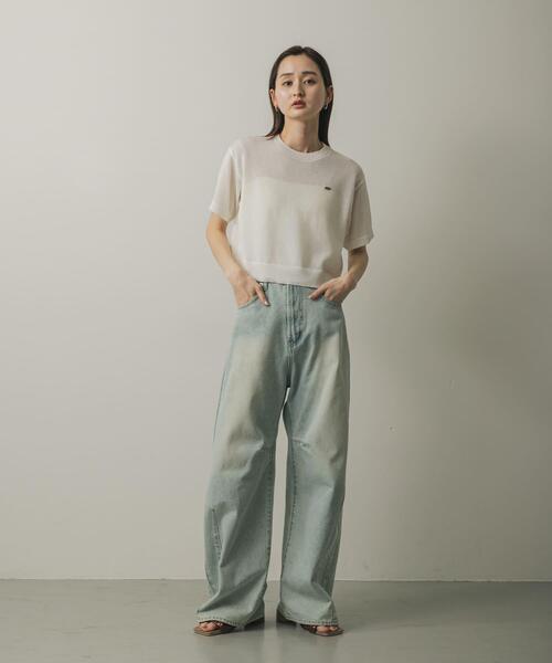 SENSE OF PLACE by URBAN RESEARCH(センスオブプレイスバイアーバンリサーチ)の「クルーネッククロップドセーター(ニット/セーター・レディース・チャコールグレー/オフホワイト/ネイビー/ピンク・ONE)」の13枚目の写真