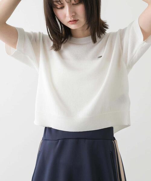 SENSE OF PLACE by URBAN RESEARCH(センスオブプレイスバイアーバンリサーチ)の「クルーネッククロップドセーター(ニット/セーター・レディース・チャコールグレー/オフホワイト/ネイビー/ピンク・ONE)」の14枚目の写真