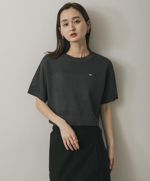 SENSE OF PLACE by URBAN RESEARCH(センスオブプレイスバイアーバンリサーチ)の「クルーネッククロップドセーター(ニット/セーター・レディース・チャコールグレー/オフホワイト/ネイビー/ピンク・ONE)」の18枚目の写真