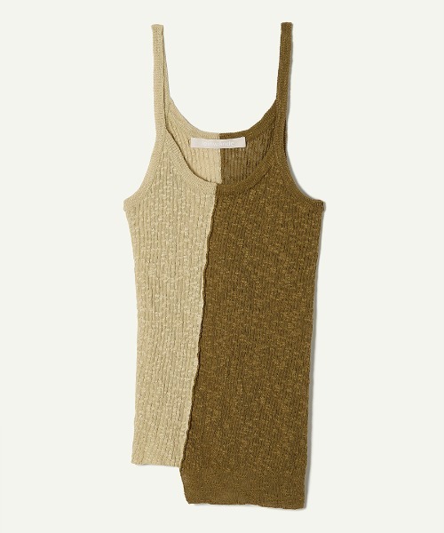 leinwande（ラインヴァンド）の「【leinwande】Blocking Twist Tank-top（キャミソール・レディース・ブラック/ネイビー/カーキブラウン・ONE SIZE）」の2枚目の写真
