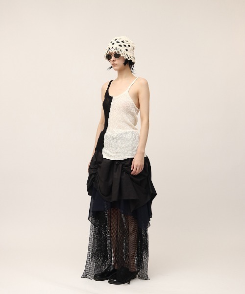 leinwande（ラインヴァンド）の「【leinwande】Blocking Twist Tank-top（キャミソール・レディース・ブラック/ネイビー/カーキブラウン・ONE SIZE）」の7枚目の写真