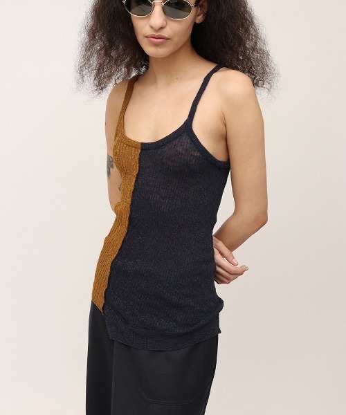 leinwande（ラインヴァンド）の「【leinwande】Blocking Twist Tank-top（キャミソール・レディース・ブラック/ネイビー/カーキブラウン・ONE SIZE）」の16枚目の写真