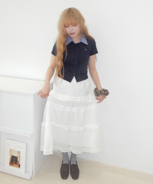 Birthday room（バースデイルーム）の「プレート付襟付きトップス/tops with plate collar（Tシャツ/カットソー・レディース・ネイビー/グレー・FREE）」の15枚目の写真