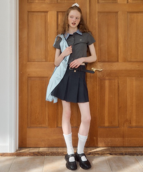 Birthday room（バースデイルーム）の「プレート付襟付きトップス/tops with plate collar（Tシャツ/カットソー・レディース・ネイビー/グレー・FREE）」の6枚目の写真