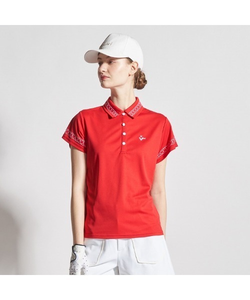 セール】【VIVA HEART/GOLF】ハート刺繍カノコ半袖ポロ（ポロシャツ