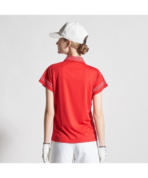 VIVA HEART(ビバハート)の「【VIVA HEART/GOLF】ハート刺繍カノコ半袖ポロ(ポロシャツ・レディース・ホワイト/レッド/ネイビー・40)」の6枚目の写真