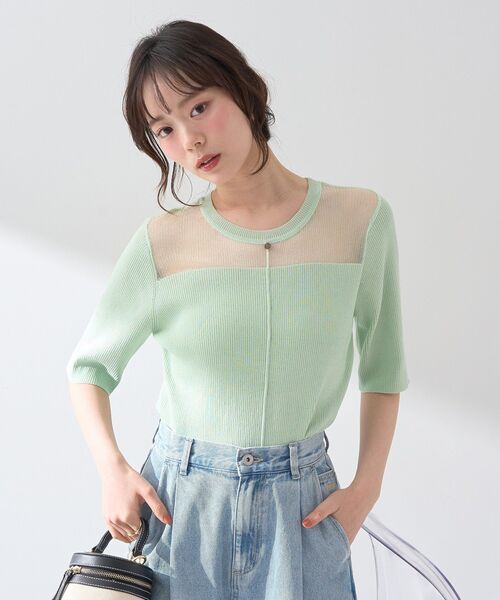 セール】シアーヨークニットプルオーバー（Tシャツ/カットソー