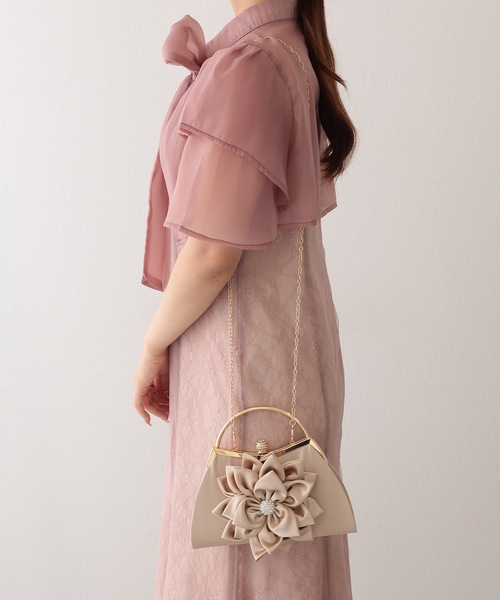 Lace Ladies(レースレディース)の「ビッグ フラワー ビジュー ボール付き パーティー ハンド バッグ(クラッチバッグ・レディース・ベージュ/ブラック/シルバー・FREE)」の19枚目の写真