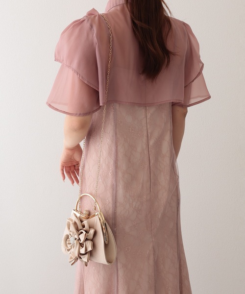 Lace Ladies(レースレディース)の「ビッグ フラワー ビジュー ボール付き パーティー ハンド バッグ(クラッチバッグ・レディース・ベージュ/ブラック/シルバー・FREE)」の20枚目の写真