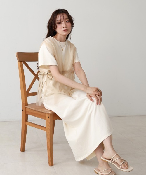 Bab(バブ)の「【S・Mサイズ展開】チュールドッキングスウェットワンピース(ワンピース・レディース・ブラック/チャコールグレー/アイボリー・S/M)」の11枚目の写真