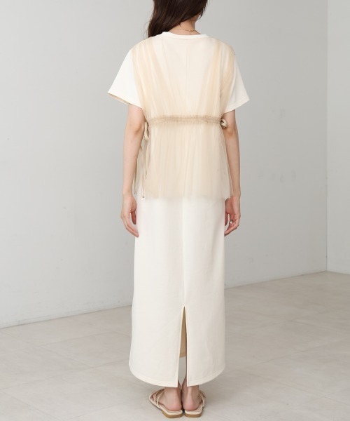 Bab(バブ)の「【S・Mサイズ展開】チュールドッキングスウェットワンピース(ワンピース・レディース・ブラック/チャコールグレー/アイボリー・S/M)」の13枚目の写真
