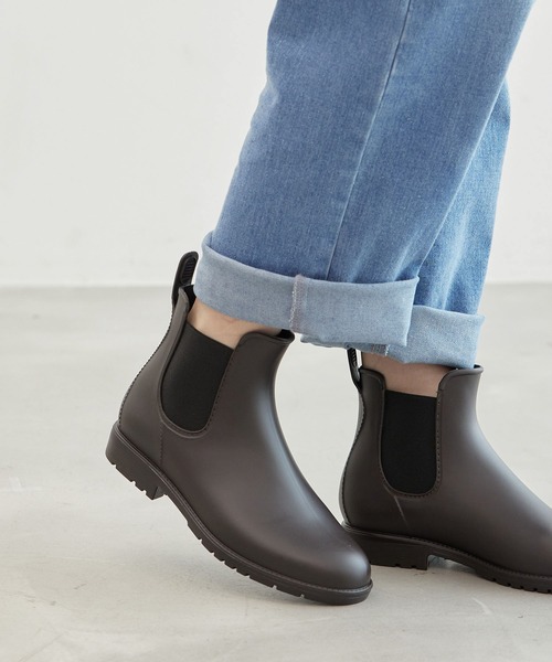 Wpc.(ダブリュピーシー)の「【Wpc.】サイドゴアレインブーツ(レインシューズ・レディース・ブラック/ダークブラウン・S/M/L)」の1枚目の写真