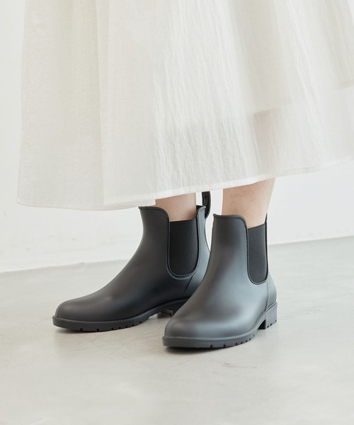 Wpc.(ダブリュピーシー)の「【Wpc.】サイドゴアレインブーツ(レインシューズ・レディース・ブラック/ダークブラウン・S/M/L)」の2枚目の写真