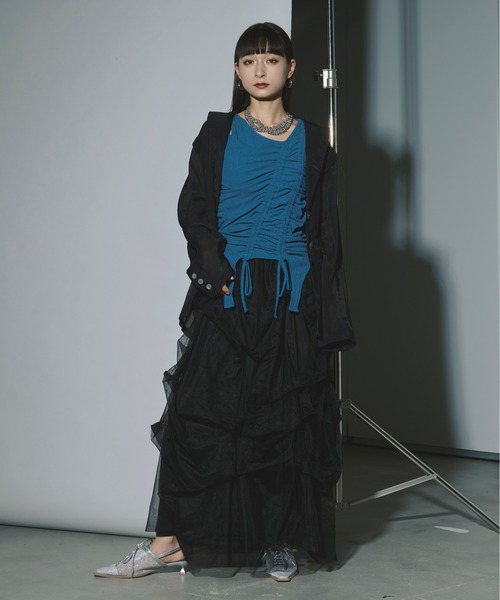 Ezick（エジック）の「Drost mode asymmetry カップ付きタンクトップ（タンクトップ・レディース・ブラック/ブルー・FREE）」の22枚目の写真