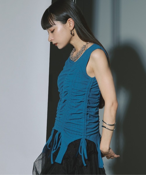 Ezick（エジック）の「Drost mode asymmetry カップ付きタンクトップ（タンクトップ・レディース・ブラック/ブルー・FREE）」の13枚目の写真