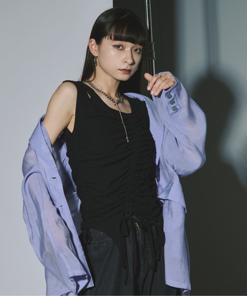 Ezick（エジック）の「Drost mode asymmetry カップ付きタンクトップ（タンクトップ・レディース・ブラック/ブルー・FREE）」の8枚目の写真