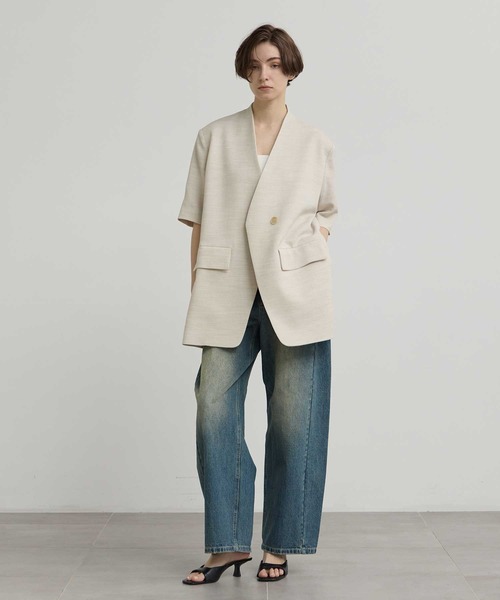 ☆新品同様品☆ lauren スリットスリーブジャケット セール】《ZOZOTOWN限定》【Louren/ローレン】別注 side slit half